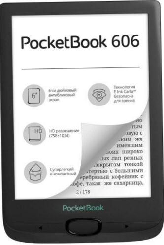 6" PocketBook 606 8GB eBook - Ekrano tipas: Carta