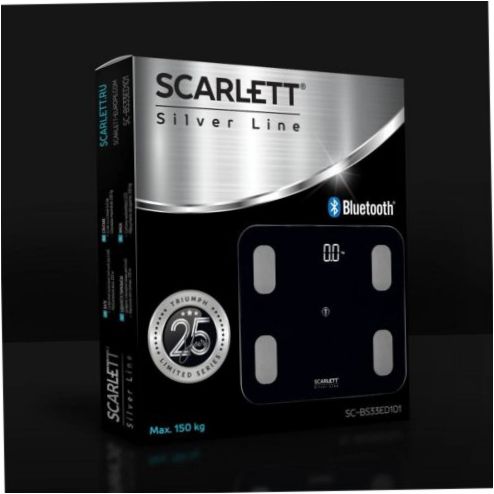 SCARLETT SC-BS33ED101 Grindinės svarstyklės BLUETOOTH, 10 korpusų informacija, 