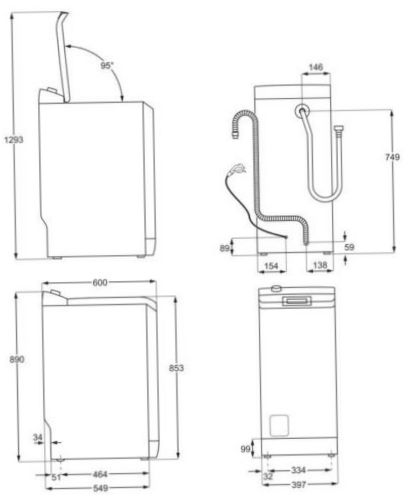 Skalbimo mašina Electrolux PerfectCare 600 EW6T5R061 - šxVxH: 59.60x32.80x84.60 cm