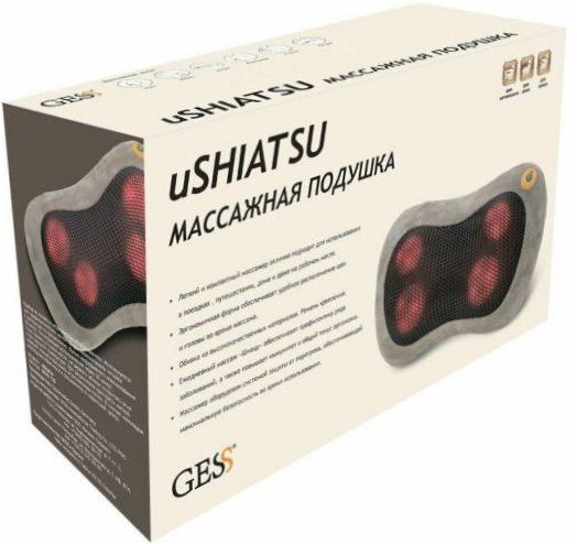 GESS uShiatsu masažinė pagalvėlė (GESS-129) 34x20x12 cm, smėlio spalvos