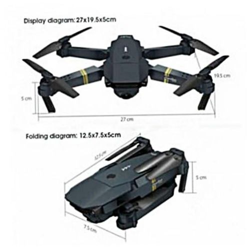 Eachine E58 WIFI FPV 2MP, juodos spalvos