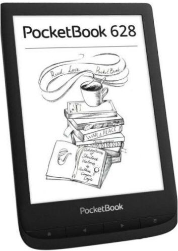 6" PocketBook 628 8GB eBook - dizaino ypatybės: įmontuotas apšvietimas, atlenkiami mygtukai, jutiklinis ekranas